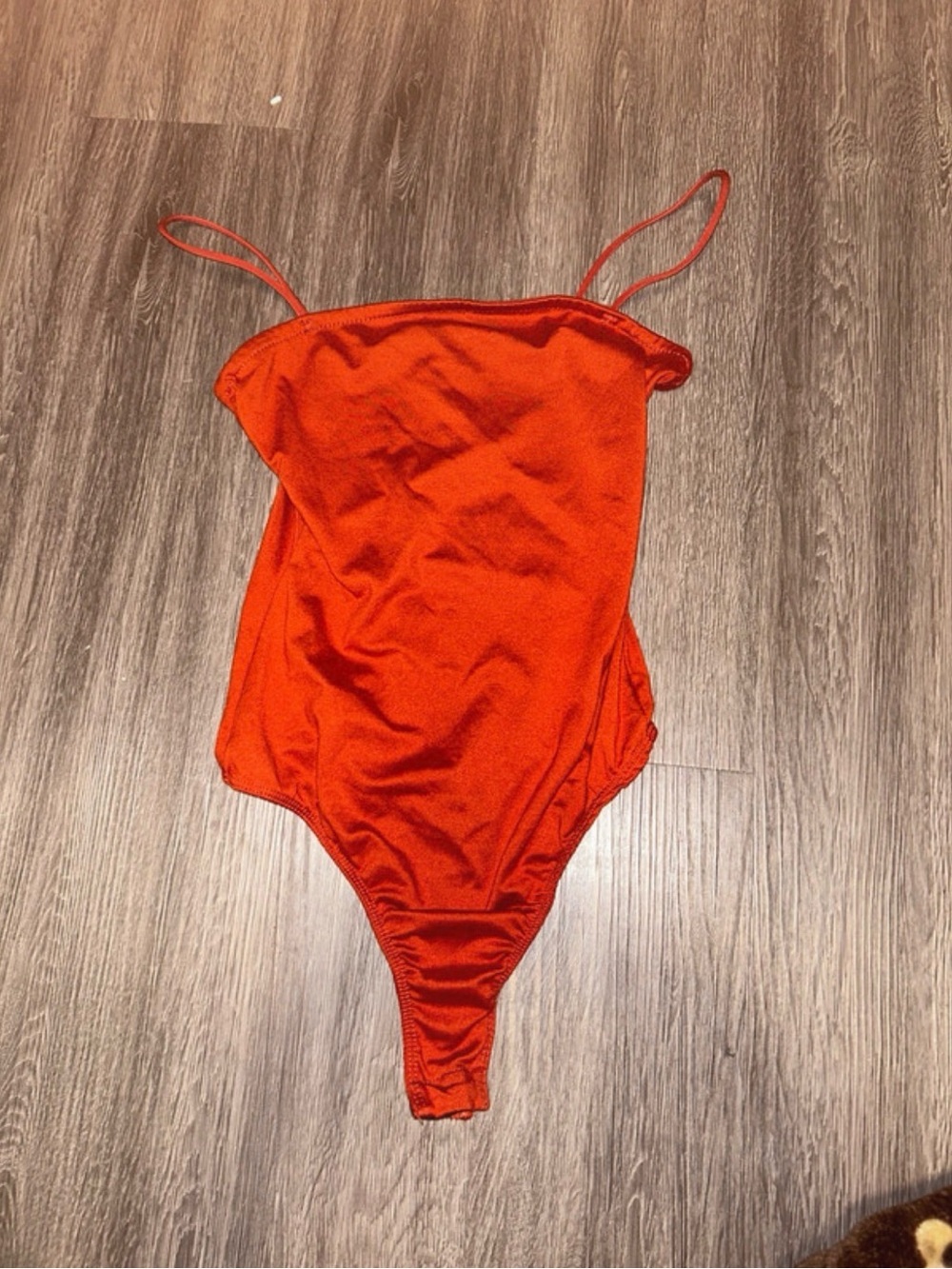 Women's Red Bodysuit - Classic Spaghetti Strap